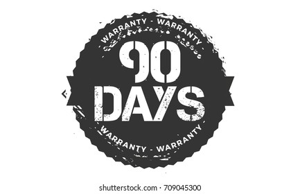 90 days warranty icon vintage rubber stamp guarantee