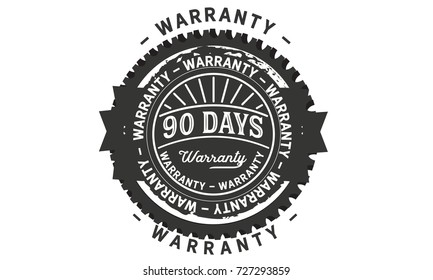 90 days warranty icon vintage rubber stamp guarantee