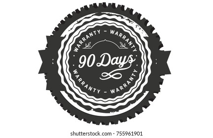 90 days warranty icon vintage rubber stamp guarantee