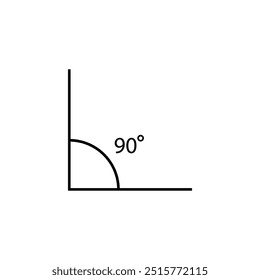90 degree angle icon illustration design