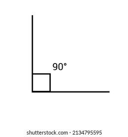 90 Degree Angle Icon In Mathematics