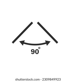 90 degree angle icon vector element design template web