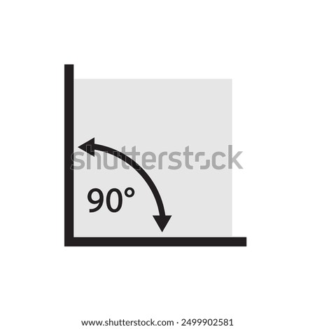 90 degrees angle icon isolated vector illustration on white background.