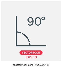 90 Degrees Angle Vector Icon Illustration For Web And Mobile App.Ui/Ux