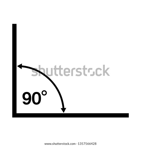 90 Degrees Angle Vector Icon Illustration Stock Vector Royalty Free