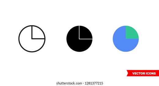 90 degrees icon of 3 types: color, black and white, outline. Isolated vector sign symbol.