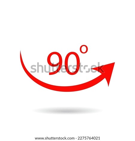 90 degrees icon. Shape arrow vector ilustration.