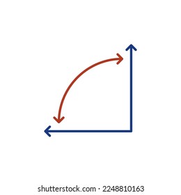 90 Degrees Right Angle vector concept colored icon or design element