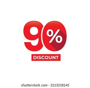 90% Discount Coupon. Sale tags set vector badges template. Sale offer price sign. Special offer symbol. Discount promotion. Discount badge shape. Vector illustration design