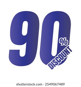 90% Rabatt Deal Symbol, 90% Sonderangebot Rabatt Vektor, 90% Verkaufspreis Reduzierung Angebot Design, Freitag Shopping Rabatt Prozentsatz Icon Design