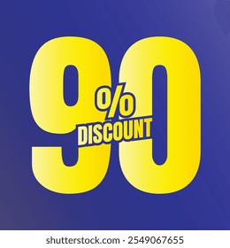 90% Rabatt Deal Symbol, 90% Sonderangebot Rabatt Vektor, 90% Verkaufspreis Reduzierung Angebot Design, Freitag Shopping Rabatt Prozentsatz Icon Design