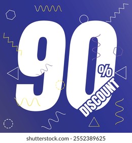 90% Rabatt Deal Symbol, 90% Sonderangebot Rabatt Vektor, 90% Verkaufspreis Reduzierung Angebot Design, Freitag Shopping Rabatt Prozentsatz Icon Design