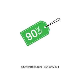 90% Discount Hang Tag Vector Design Template