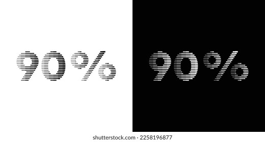90% discount percent lines vector illustration