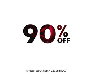 90% of the discount, promotion sale offer.