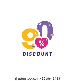 90% Discount Sale Vector Template Design Illustration Collection