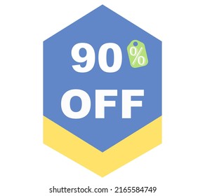 90% discount special limited offer vector illustration with blue background color and 

white font