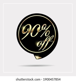 90% Discount, This is the concept of the price list for discounts, of an advertising campaign, advertising marketing sales,