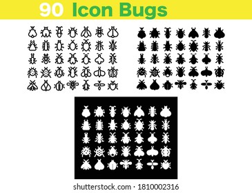 90 Icon bugs for any purposes website mobile app presentation