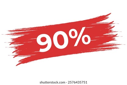 90% icon on a brush background on a white background
Vector discount with percentages on a red brush background