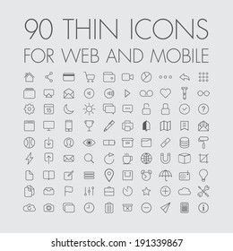 90 iconos para web y móvil