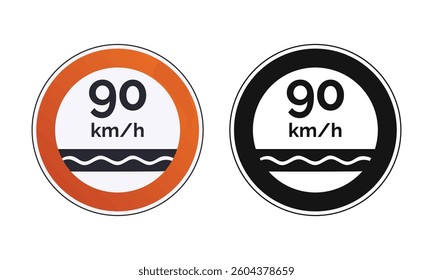 90 kmh Speed Limit Road Sign – Highway Safety and Regulatory Symbol
