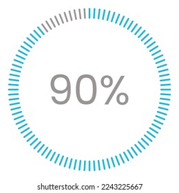 90% Loading. 90% circle diagrams Infographics vector, 90 Percentage ready to use for web design ux-ui