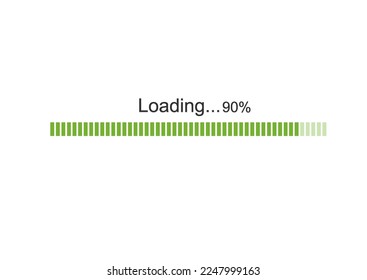 90% loading percentage progress icons loading green sign illustration The concept of  and updating system software