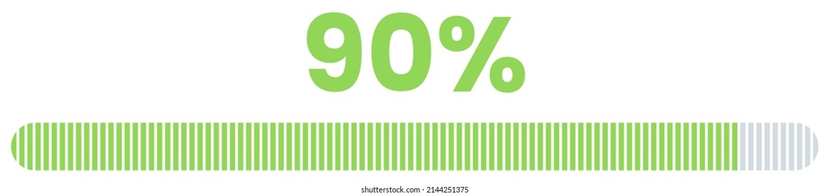 90% Loading. 90% progress bar Infographics vector, 90 Percentage ready to use for web design ux-ui