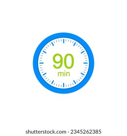 Clocks de 90 minutos, icono de 90 minutos de temporizador.