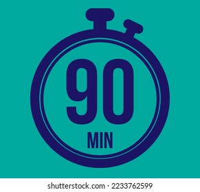 90 minutes. Stopwatch vector icon. Vector with schedule timer for appointments and tasks