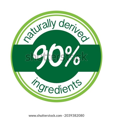 90% natural ingredients vector label