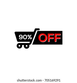 90 Ninety Percent Off sale offer icon