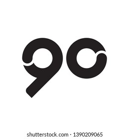 90 number logo template vector icon design