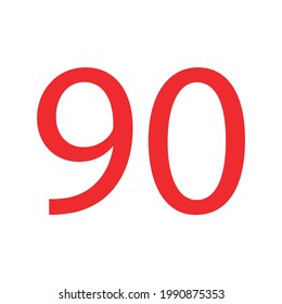 90 NUMMER EINFACHER CLIP ART VEKTOR