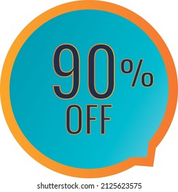 90% off. Blue gift balloon with orange edges ideal for promotions and offers