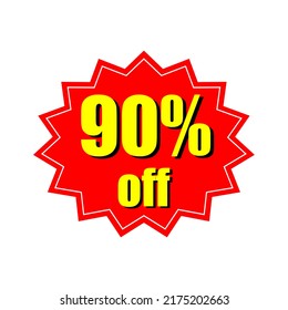 90 % off discount badge vector design.eps