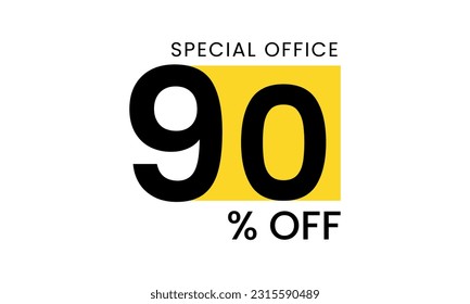 90% off discount creative vector banner illustration, sale special offer 90% off, 90% off discount creative vector