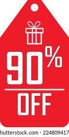 90% off. Discount. icon Vector graphics