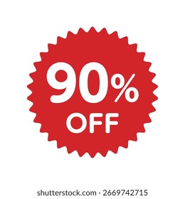 ícone 90% OFF. Ícone Desconto.