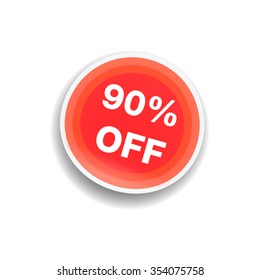 90% Off Round Sticker