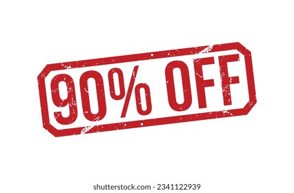 90% Off rubber stamp vector illustration on white background. 90% Off rubber stamp.