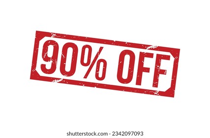 90% Off rubber stamp vector illustration on white background. 90% Off rubber stamp.