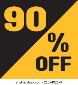 Up To 90% Off Special Offer sale sticker black and gold, vector illustration