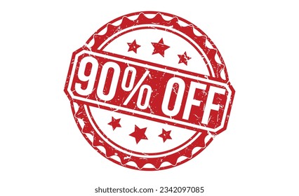 90 % Rabatt auf stempelrote Gummistempel auf weißem Hintergrund. 90 % Rabatt auf Stempelzeichen. 90 % Rabatt auf Briefmarke.