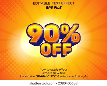 90% off text effect 3d editable text. vector template