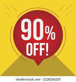90% de las promociones de ilustraciones vectoriales con fondo amarillo y círculo rojo