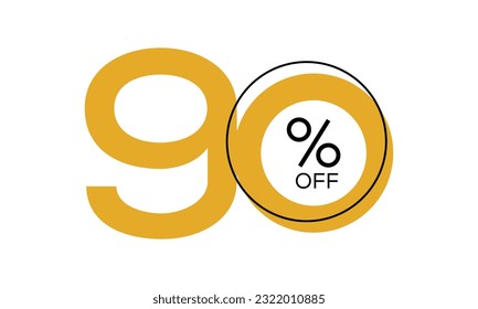 90 % off vector, 90 % off typography vector, 90 % discount vector