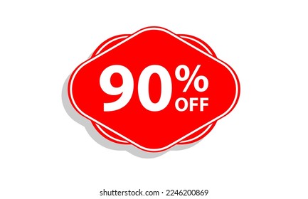 90 offer tag discount vector icon stamp
