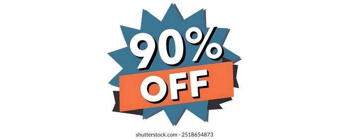 90% OFF,ilustração de vetor plana minimalista,tema comercial,fundo branco plano